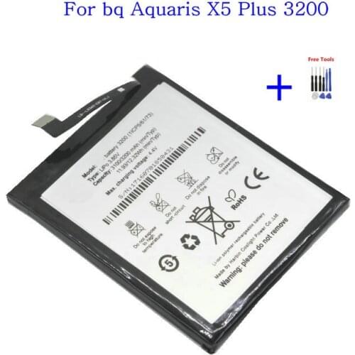 1x 3200mAh Replacement Phone Battery BQ 3200 bq3200 For bq Aquaris X5 Plus Recahargerable Batteries + Repair Tools kit