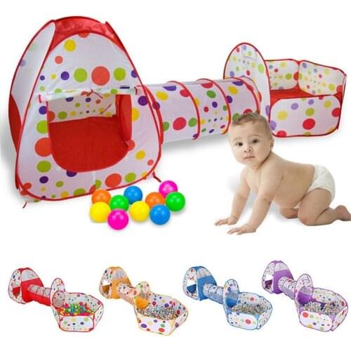 Foldable 3 In 1 Baby Toys Dry Ball Pool Portable Baby Playpen Child Tipi Tent Crawling Tunnel Ocean Kids Fence Play House