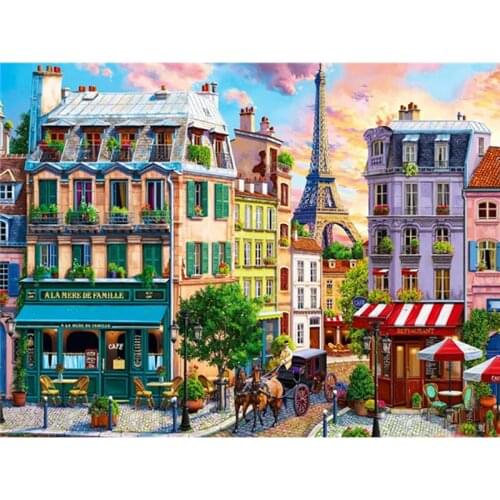 Diamond Painting Town Full Square/Round Drill Cross Stitch 5D Diamond Embroidery Landscape Mosaic House Home Decoration