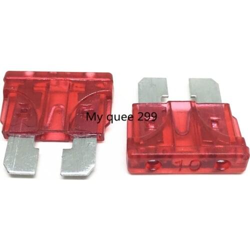 100pcs automobile blade fuse Medium Car Blade 10A 32V fuse auto fuse --mid 10A