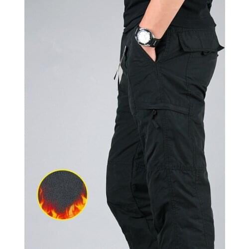 Cargo Pants Men Tactical Military Pants Men Winter Thicken Fleece Warm Casual Cotton Combat Bomber Working Trousers for Men 2019