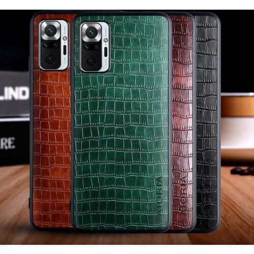 Case for Xiaomi Redmi Note 10 Pro 10S funda luxury crocodile pattern leather soft TPU hard phone cover for Redmi Note 10 case