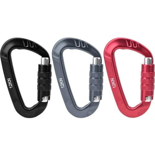 D-shape Carabiner for Keys Small Aluminum Alloy Keychain Holder Outdoor Accessories Backpack Hook Bottle Buckle