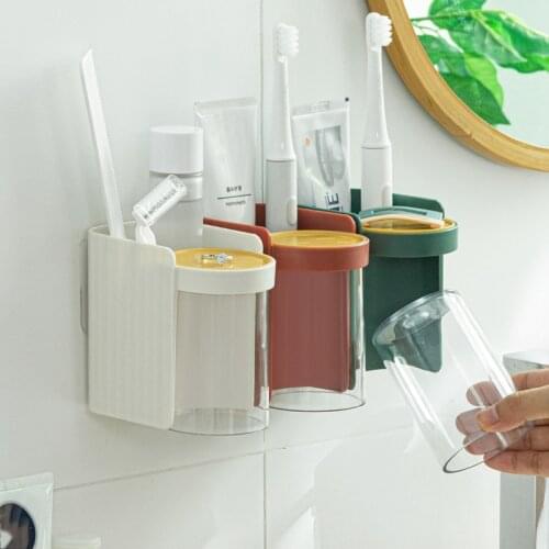 Toothbrush Holder Shelf Dispenser Toothpaste Case Stand Rack Storage Organizer for Bathroom Household Accessories Tools