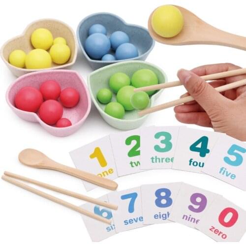 Childrens Mathematical Toys Montessori Wooden Clip Beads Ball Ball Training Multifunctional Practice Early Education Toys
