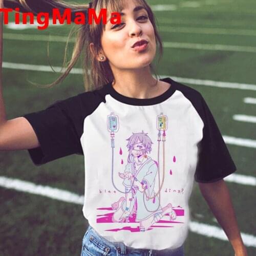 Japanese Anime Harajuku E-girls Punk t-shirt women white t shirt plus size streetwear tumblr 2021 clothes t-shirt harajuku