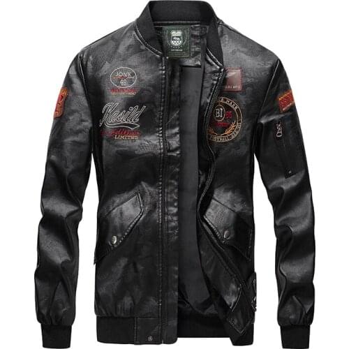 PU Leather Jacket Men Motorcycle Jackets Male Slim Fit Biker Jacket Man Stand Collar Faux Fur Motocross Racing Moto Coat