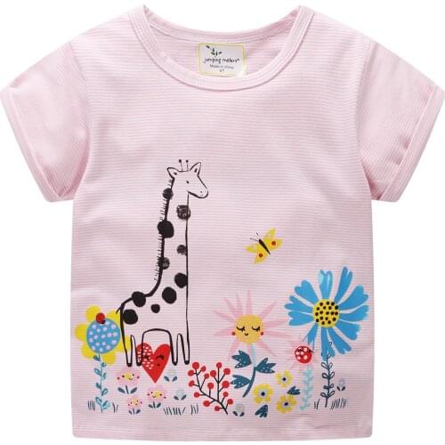 2019 summer T-Shirts For Girls Fashion cute O-Neck kids sprots tops Regular 2019 summer children t shirts lovely pink clothes