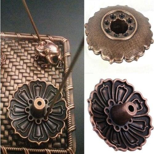 Mini Incense Stick Copper Incense Holder Flower Burner Teahouse Decor Line Accessories Home Cones Censer Plate A5E8