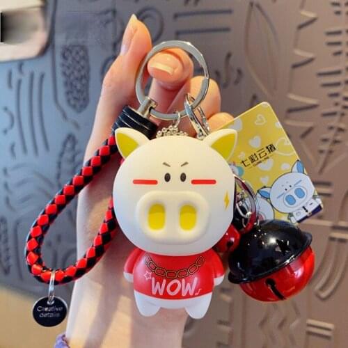 Fashion Cartoon Color Pig Animation Keychain Cute Creative Cute Charm Key Chain Couple Birthday Gift Bag Mobile Phone Keychain