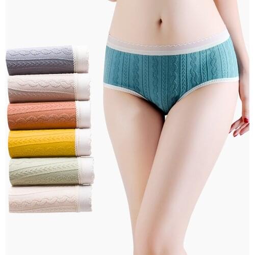 Nice Day Physiological Cotton Soft Comfort Panties Seamless Mid-waist Briefs Lace Womens Intimate Underwear Menstrual Panties