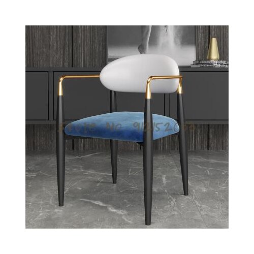 Nordic Light Luxury Computer Chair Armrest Dining Chair Home Backrest Fabric Makeup Chair Desk Chair Flannel Leisure Negotiation