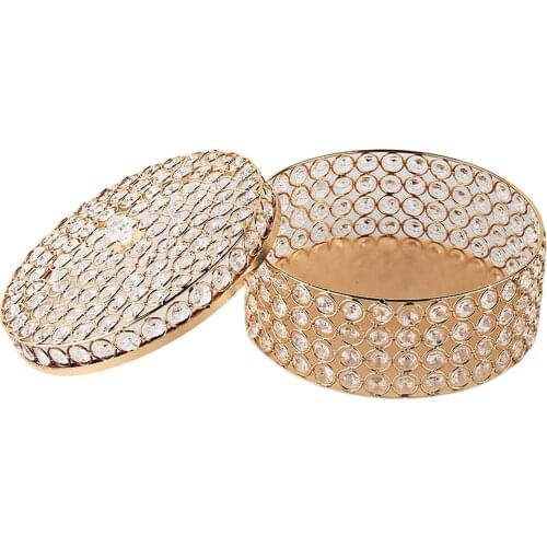 Crystal Jewelry Box Trinket Organizer Earrings Rings Box Treasure Box Storage Keepsake Mirror with Lid for Wedding Dresser Room