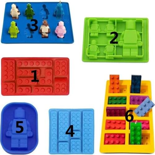 Silicone Cake Mold 3d Robot Molds Building Brick Chocolate Mold Candy Bar Moulds Baking Dishes Pastries Cake Decoration Tool