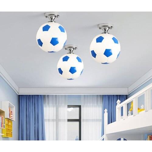 Soccer Glass Ceiling Lights Football Basketball Led Ceiling Lamp Bar Kids Room Bedroom Lighting Modern Light Fixtures Home Decor