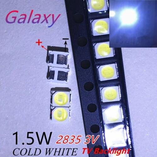 50pcs FOR LED Backlight 1.5W 3V 1210 3528 2835 131LM Cool white LCD Backlight for TV TV Application CUW JHSP