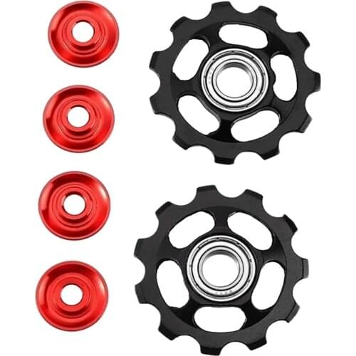 2Pcs 11T Ultralight MTB Aluminum Alloy Bike Bearing Jockey Wheel Rear Derailleur Pulleys Outdoor Bicycle Parts