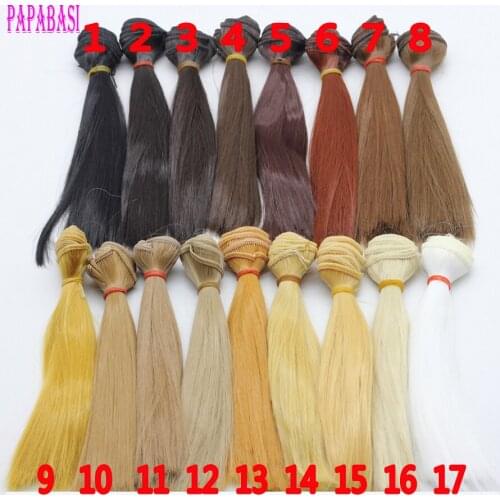 1pcs hair refires bjd hair 15cm*100CM black gold brown khaki white grey color short straight wig hair for 1/3 1/4 BJD diy