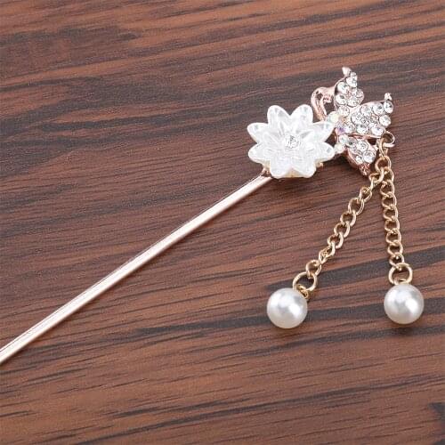 Haimeikang Various Fashion Women Elegant Bobby Pin Colorful Hairpin Rhinestone Hair Stick Bridal Vintage Hair Accessory