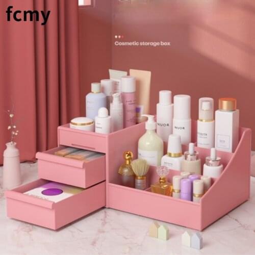 Makeup Drawer Organizer Large Capacity Cosmetic Storage Box Sticker Stationery Container Desktop Sundries Storage Box Pen Holder