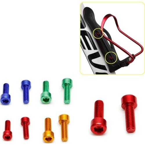 Bike Accessories Bottle Cage Bolts 1 Pair Bike Water Bottle Cage Bolts M5 Aluminium Alloy Hex Socket Tapping Screws