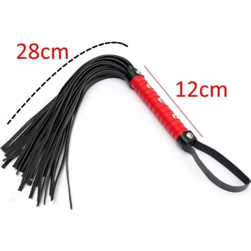 1 Pcs Erotic Toys Sexy Whip Black Lash Red Handle For Adult Game PU Leather Flirt Toys Sex Toy Products Couple Role Play