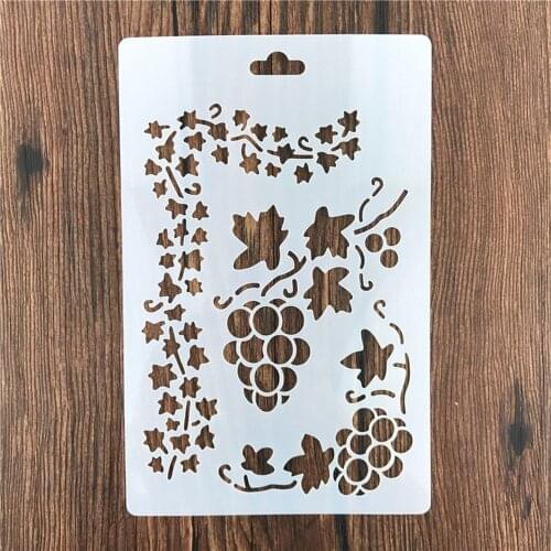 1pcs Grape Vine Leaf Reusable Stencil Airbrush Painting Art Cake Spray Mold Diy Decor Crafts Drawing Painting Templates