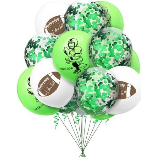 10pcs American Football Theme Party Balloons Rugby Confetti Balloon for Boy Sports Theme Birthday Party Decorations Supplies