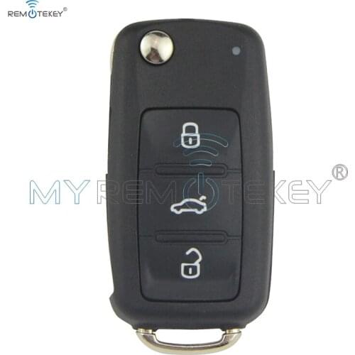 2pcs Flip Car Remote Key for VW Beetle Golf Jetta Eos Polo Tiguan ID48 434Mhz 2011-2013 HU66 3 Button 5K0 837 202 AD Remtekey