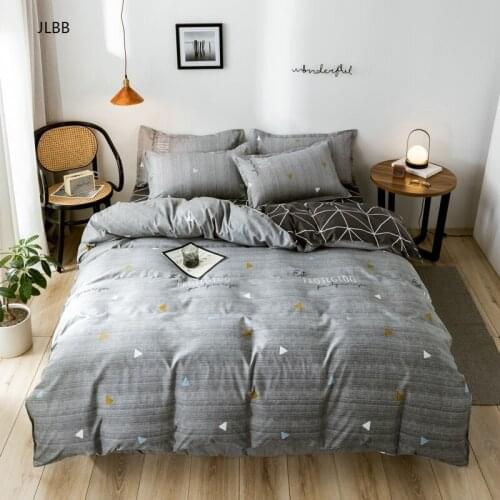 2020 Autumn Grey Star Bedding Set Pastoral Style Suvet Cover Set Flat Sheet Geometic Linen Leopard Bed Set AB Side Home Textile
