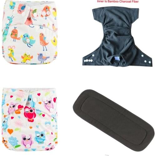 30 Sets Newborn Cloth Diapers with Microfiber inserts +50 Sets Bamboo Charcoal Diapers with Bamboo Charcoal Inserts Free Shippin