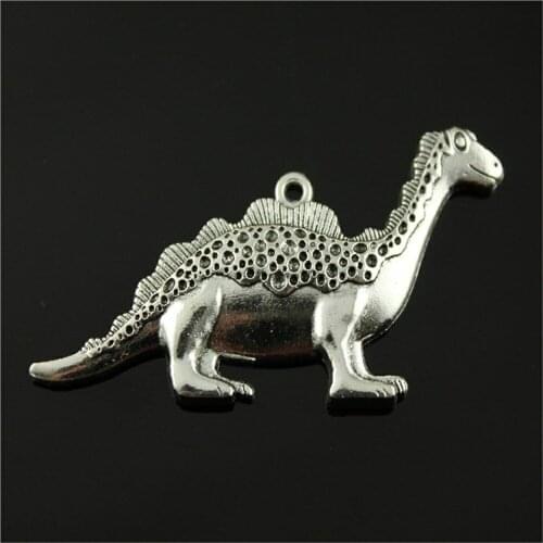 4pcs Big Dino Pendant Charms Big Dinosaur Charms Large Dino Pendant For Jewelry Making Wholesale Jewelry Accessories 31x63mm