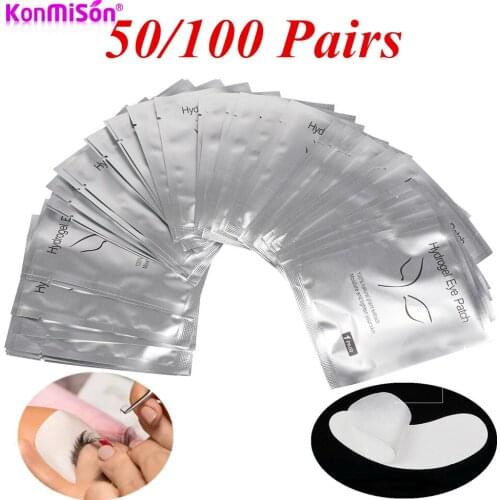 Konmison 50/100Pairs Patches for Building Lint Free Lash Patch Skin Friendly Under Eye Pads Eyelash Extension Protection Tools