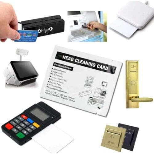50 Pcs Card Reader Cleaning Cards ATM Cleaning Card Magnetic Strip Cleaning Card