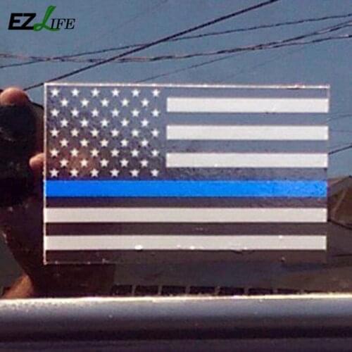 6.5 * 11.5CM Police Officer Blue Line American Flag Decal Stickers Creative Decorative Bicycle Sticker Decoration