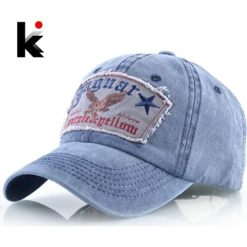 Denim Dad Hats For Men Snapback Cotton Baseball Cap Women Outdoor Casual Sport Cap Fashion Embroidery Eagle Hip Hop Trucker Hat