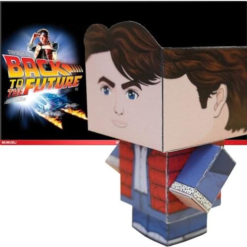 No-glue Back To The Future Marty Mcfly 3D Paper Model Papercraft Movie Figure DIY Cubee Kids Adult Origami Craft Toys CS-055