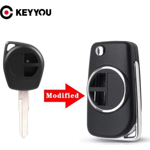 KEYYOU 20x For Suzuki SX4 Swift Grand Vitara Black Key Fob Cover Modified Flip Key Case Cover Replacement Case HU133R Blade