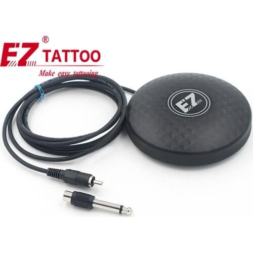 360 Round EZ Brand Tattoo Machine Foot Pedal Switch with RCA Power Adapter Foot Pedal Controller for Tattooing and Tattoo Artist