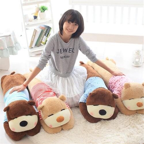 Fancytrader Lovely Soft Lying Bear Plush Pillow Toy Giant Cute Stuffed Bears Cushion for Girls and Friends 130cm 51inches