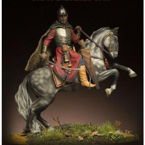 New Unassembled 1/24 75MM ancient warrior with horse (WITH BASE ) Resin Figure Unpainted Model Kit