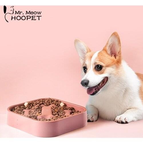 Hoopet Dogs Accessories Slow Eating Feeder Bowl For Puppy Fountain For Dogs Anti-choking Bowl Dog Supplies Prevent Obesity
