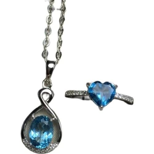 KJJEAXCMY exquisite jewelry 925 pure silver inlaid natural torpid stone jewelry pendant pendant 2 sets