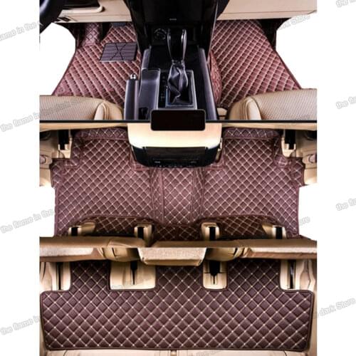 Leather car floor mats for toyota land cruiser prado j150 2011 2012 2013 2014 2015 2016 2017 2018 2019 2020 5 carpet 7 seats