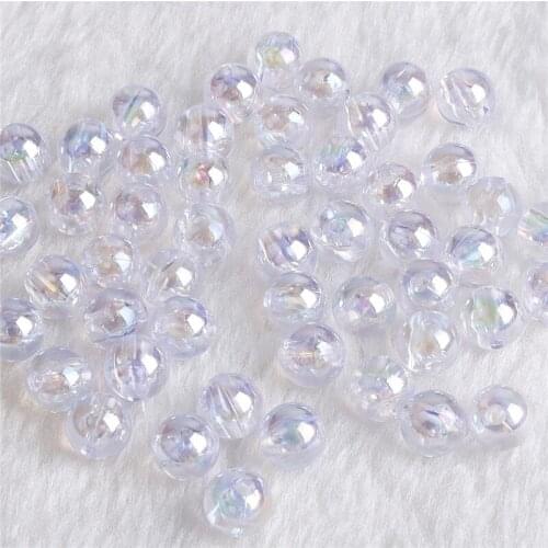 6-12mm Colour AB Charms Round Acrylic Beads Loose Spacer Beads for Jewelry Makeing DIY Handmade Bracelet Accessories