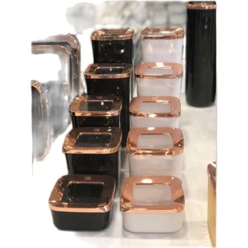 Kitchen Storage Container Kitchen Storage Jar Fridge Box Food Vacuum Black and White Vacuum Sealed 2Set Storage Containers 10pcs