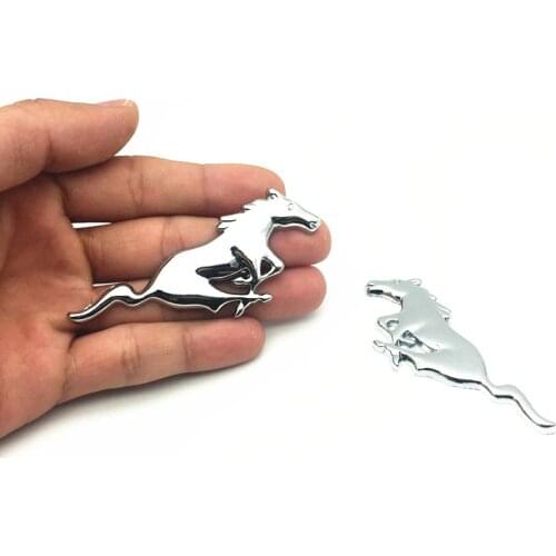 2PCS/set Metal Chrome Car Styling Running Horse Emblem Badge For Ford Mustang Shelby GT Rear Trunk Decor Sticker