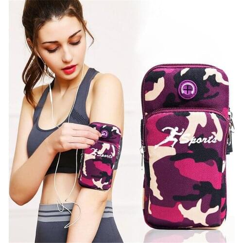Multifunctional Running Phone Arm Bag For iPhones Samsung Xiaomi Huawei HTC Universal Camouflage Sports Yoga Couple Phone Bag