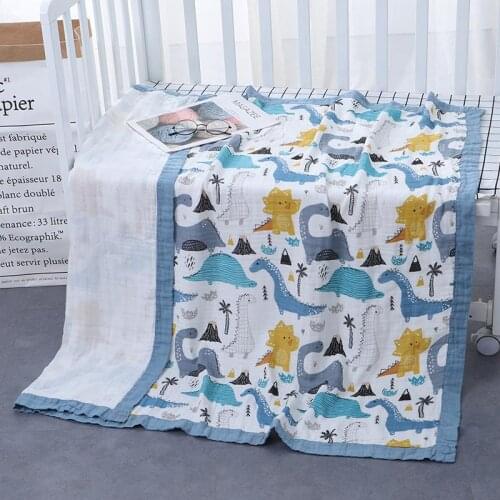 110x120cm 4 Layers Muslin Bamboo Cotton Newborn Baby Receiving Blanket Swaddling Kids Children Baby Sleeping Blanket