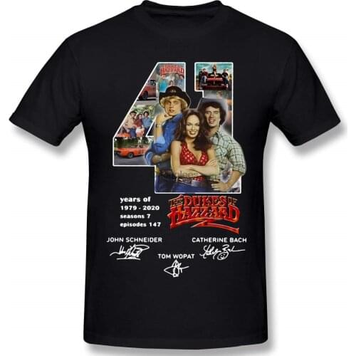 CONNORHODGSON Dukes of Hazzard Men Fashion Short Sleeve Shirt Black Large